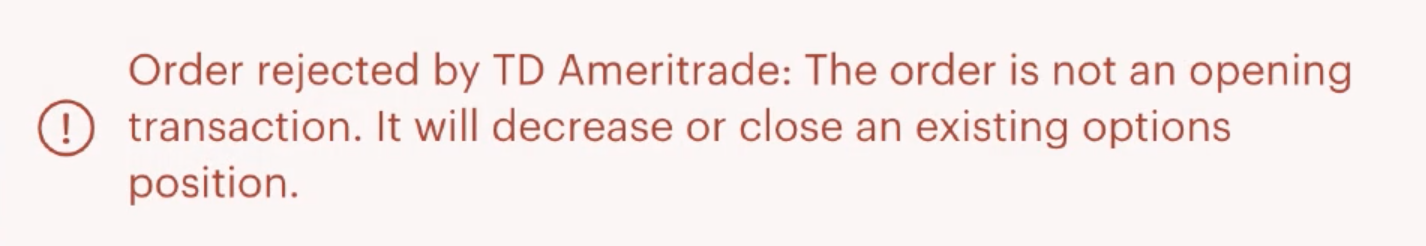 Overlap position broker rejection